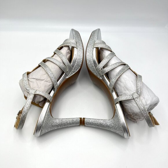 Naturalizer Womens Size 10 10M‎ Baylor Silver Strappy Dress Sandals Heels Shoes - Picture 8 of 14